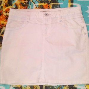 White denim mini skirt